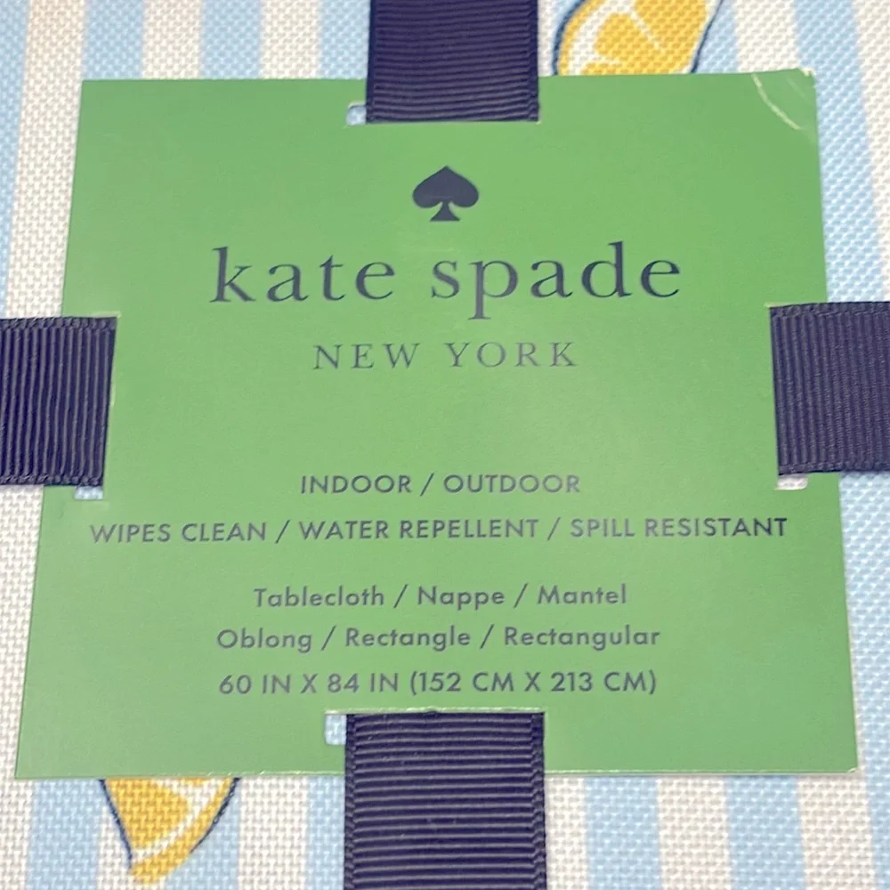 NWT Kate Spade dining bundle: striped lemon wedge placemats & tablecloth